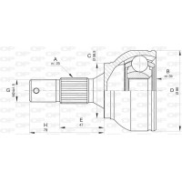CVJ5802.10 OPEN PARTS Шарнирный комплект, Привідний вал