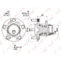 WH1381 LYNXAUTO Комплект підшипника ступиці колеса