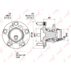 WH1381 LYNXAUTO Комплект підшипника ступиці колеса