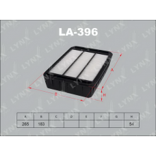 Повітряний фільтр LYNXauto LA-396
