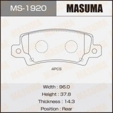 MS-1920 MASUMA Комплект гальмівних колодок