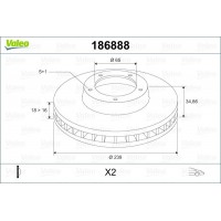 186888 VALEO Гальмівний диск