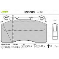 598309 VALEO Комплект гальмівних колодок дисковий гальм