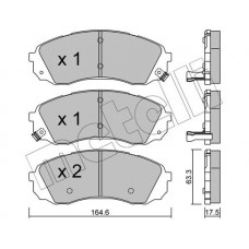 22-0785-0 METELLI Комплект гальмівних колодок дисковий гальм