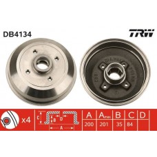 DB4134 TRW Гальмівний барабан