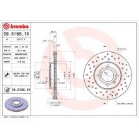 09.5166.1X BREMBO Гальмівний диск