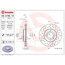 09.5166.1X BREMBO Гальмівний диск