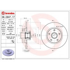 08.C647.17 BREMBO Гальмівний диск
