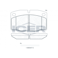 180454-066 ICER Комплект гальмівних колодок дисковий гальм