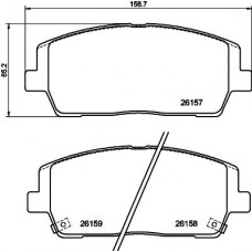 8DB 355 040-011 HELLA Комплект гальмівних колодок дисковий гальм