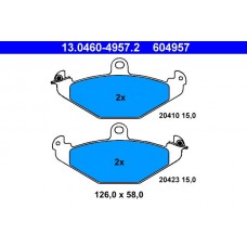 13.0460-4957.2 ATE КомплеК т гальмівних колодок, дискове гальмо