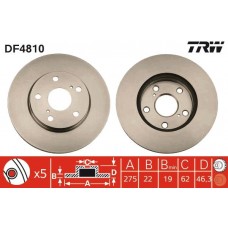DF4810 TRW Гальмівний диск