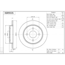 K6R933S AISIN Гальмівний диск