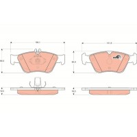 GDB1205 TRW Комплект гальмівних колодок дисковий гальм