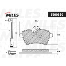 E500630 MILES Комплект гальмівних колодок дисковий гальм