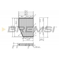 FC0190 BREMSI Фільтр повітря у внутрішньому просторі