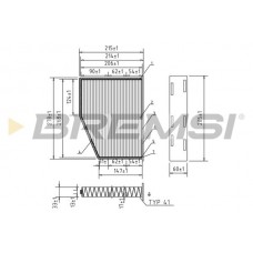 FC0190 BREMSI Фільтр повітря у внутрішньому просторі