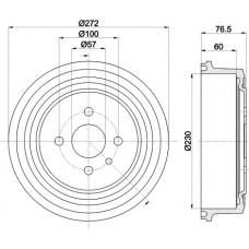 8DT 355 301-191 HELLA PAGID Гальмівний барабан