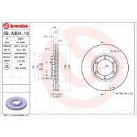 09.A304.10 BREMBO Гальмівний диск