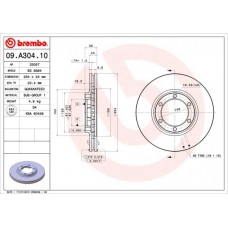 09.A304.10 BREMBO Гальмівний диск