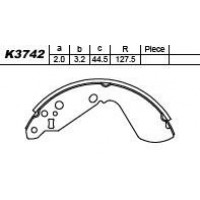 K3742 ASIMCO Комплект гальмівних колодок