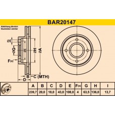 BAR20147 BARUM Гальмівний диск