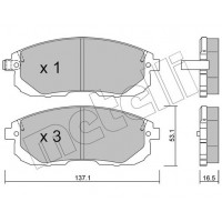 22-0876-0 METELLI Комплект гальмівних колодок дисковий гальм