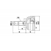 DCV802008 DYNAMATRIX Шарнирный комплект, Привідний вал