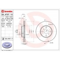 09.A707.11 BREMBO Гальмівний диск