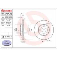 09.A707.11 BREMBO Гальмівний диск