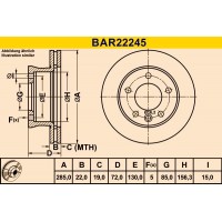 BAR22245 BARUM Гальмівний диск