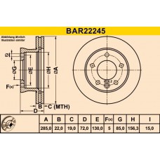 BAR22245 BARUM Гальмівний диск