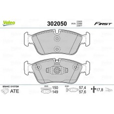 302050 VALEO КомплеК т гальмівних колодок, дискове гальмо