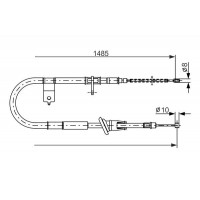 1 987 477 612 BOSCH Тросик, cтояночный тормоз