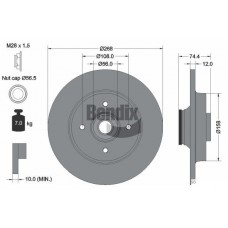 BDS1058 BENDIX Braking Гальмівний диск