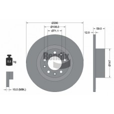 BDS1609 BENDIX Braking Гальмівний диск