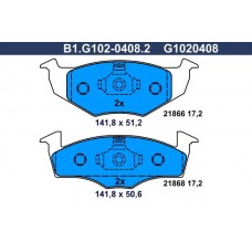 B1.G102-0408.2 GALFER Комплект гальмівних колодок дисковий гальм