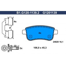 B1.G120-1139.2 GALFER Комплект гальмівних колодок дисковий гальм