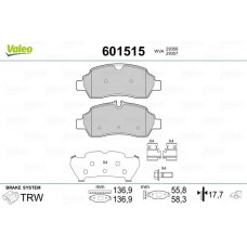 601515 VALEO Комплект гальмівних колодок дисковий гальм