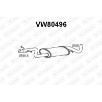 VW80496 VENEPORTE Середній глушник вихлопних газів