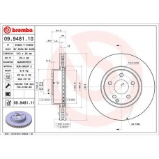 09.9481.11 BREMBO Гальмівний диск