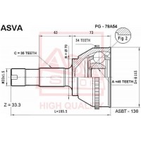 PG-78A54 ASVA Шарнирный комплект, Привідний вал