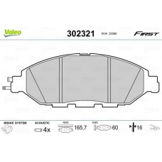 302321 VALEO Комплект гальмівних колодок дисковий гальм