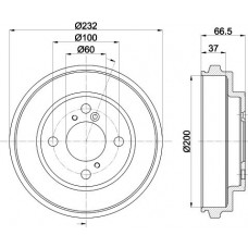 8DT 355 303-051 HELLA Гальмівний барабан