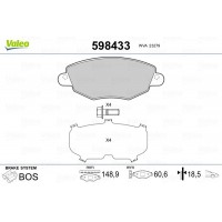 598433 VALEO КомплеК т гальмівних колодок, дискове гальмо