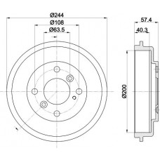 8DT 355 302-631 HELLA PAGID Гальмівний барабан