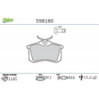 598180 VALEO Комплект гальмівних колодок дисковий гальм
