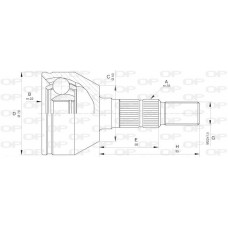 CVJ5598.10 OPEN PARTS Шарнирный комплект, Привідний вал