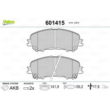601415 VALEO Комплект гальмівних колодок дисковий гальм