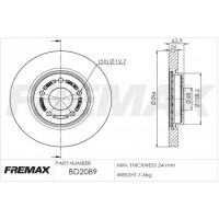 BD-2089 FREMAX Гальмівний диск
